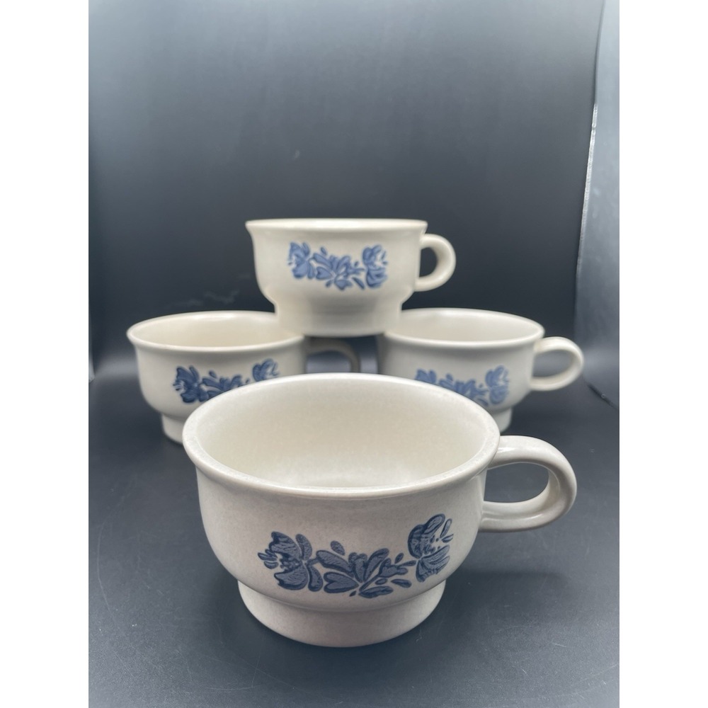 Pfaltzgraff Yorktowne Blue Floral Coffee Mug Set Of Four